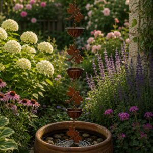 rustic metal dragonfly rain chain 2m long