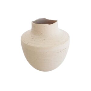 handmade ceramic vase with narrow neck and organic finish