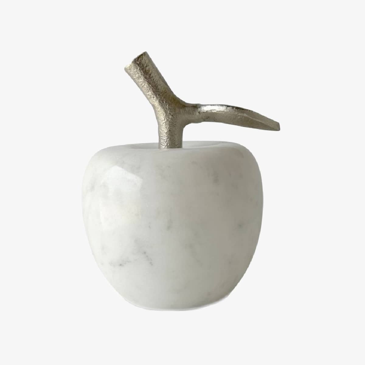 marble pear sculpture with silver stem