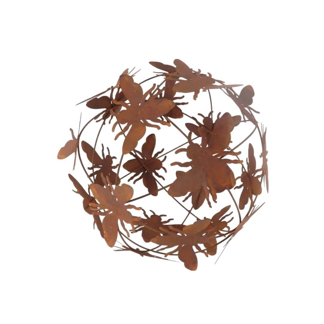 Rustic Metal Bee Garden Sphere - Image 2