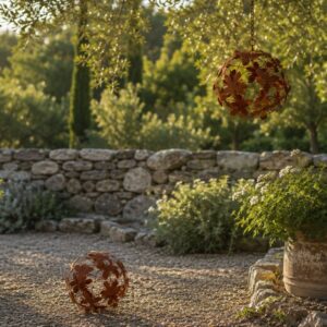 rustic metal bee garden sphere ball