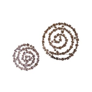 metal wall art with swirling frangipani flowers with a distressed rust finish