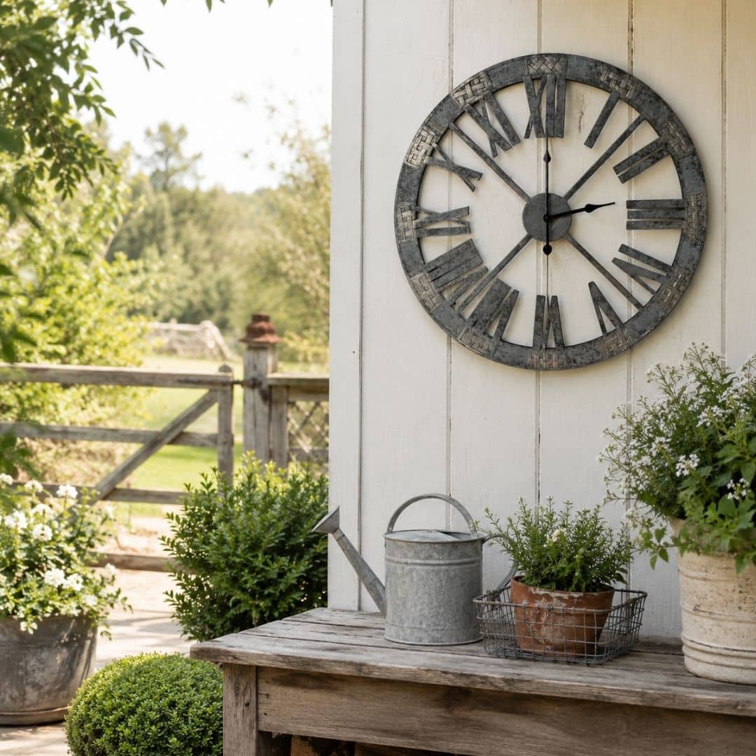 roman numeral wall clock industrial-inspired