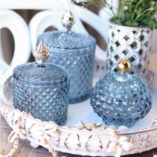 Set of 2 Decorative Glass Jars with Lids - Image 3