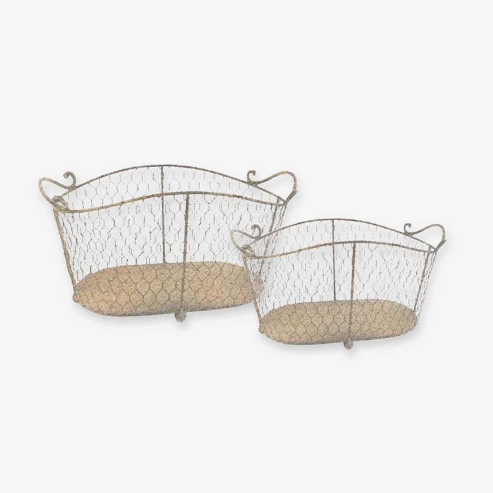 Set of 2 Oval Wire Baskets - Image 2