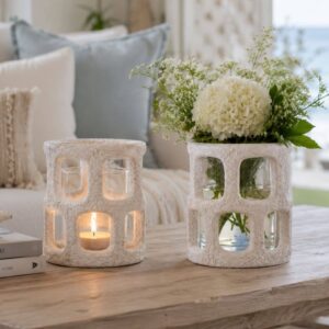 stone look candle holder or vase