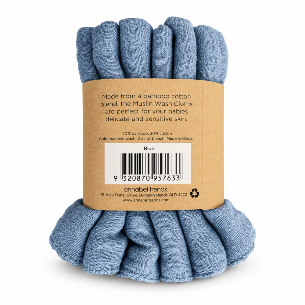 Muslin Wash Cloths 3 Pack - Image 2