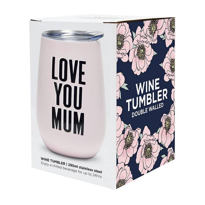 Pink Love You Mum Wine Tumbler - Image 2