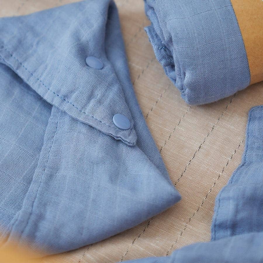 Blue Muslin Baby Swaddle - Image 3