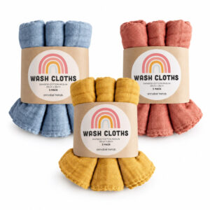 3 pack muslin wash cloths
